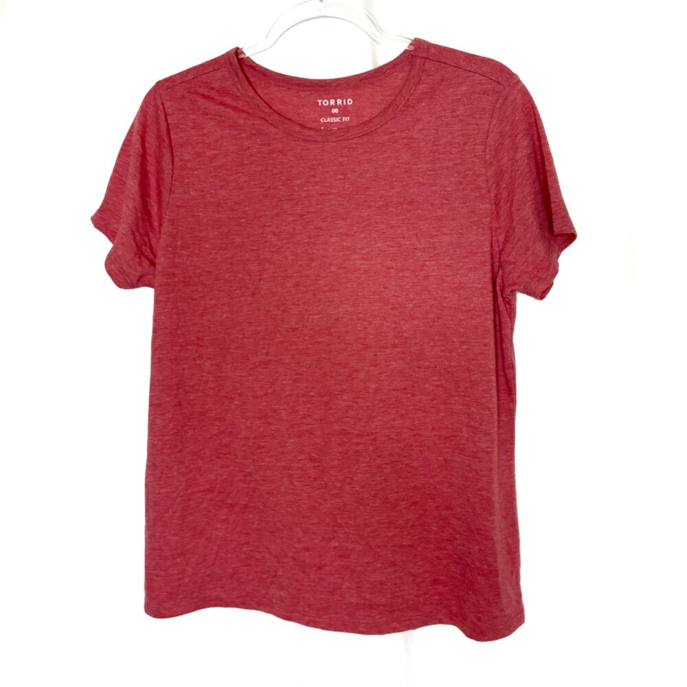 Torrid Red Classic Fit Tee Shirt Crew Neck Short Sleeve Torrid 00/US 10/Medium